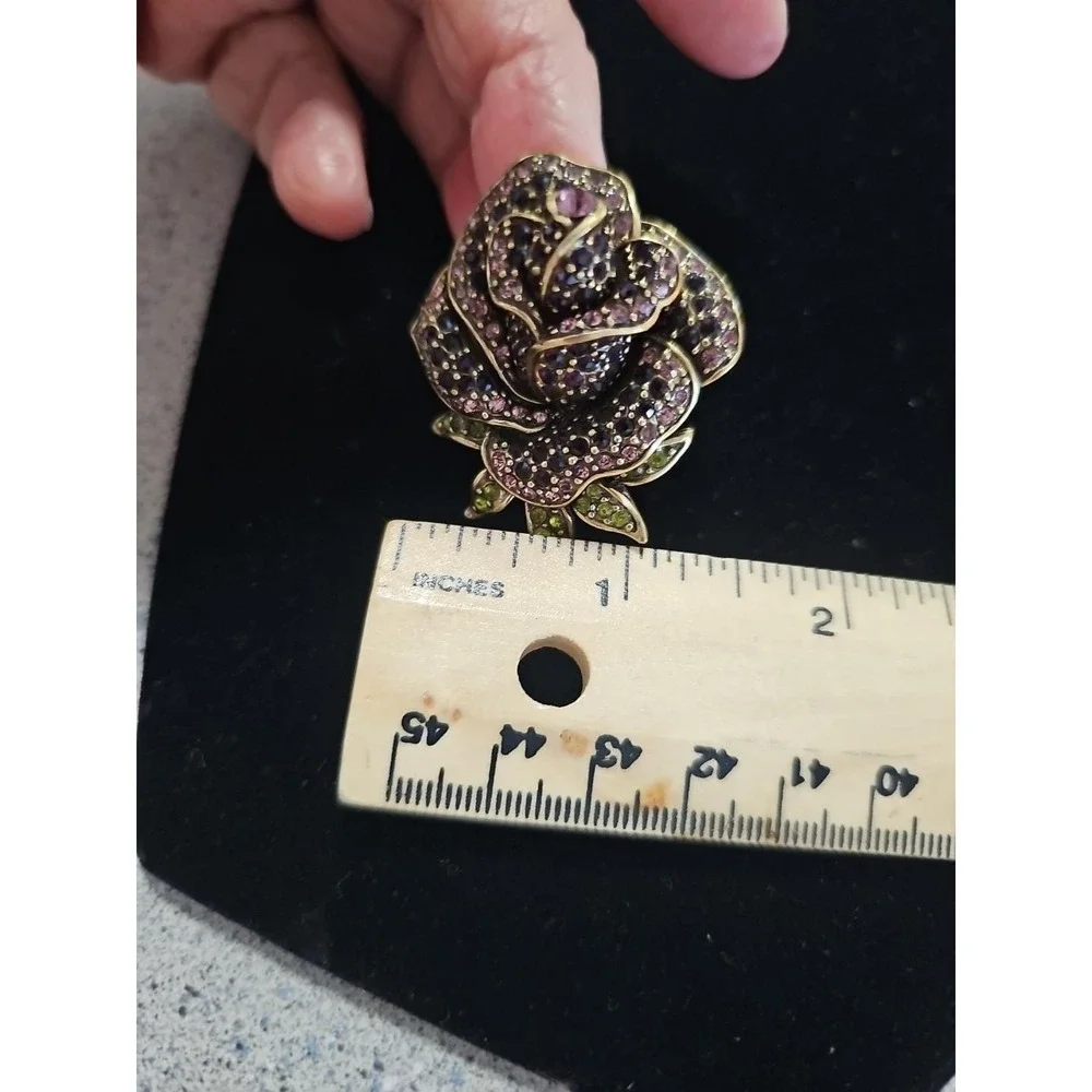 Heidi Daus Rose‎ Brooch Pin. Vintage. Lovely